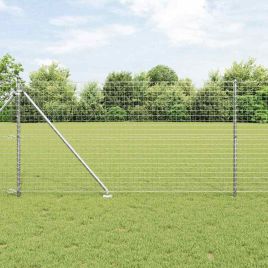 Euro Fence with 7 Spike Posts 1.2x10 m Galvanised Steel