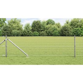 Euro Fence with 13 Spike Posts 0.4x25 m Galvanised Steel