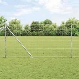 Euro Fence with 13 Spike Posts 1.2x25 m Galvanised Steel