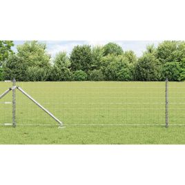 Euro Fence with 7 Spike Posts 0.8x10 m Galvanised Steel