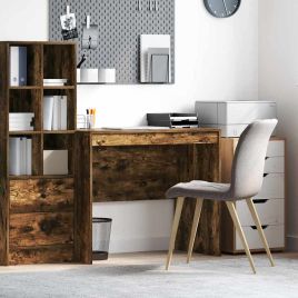 Computer Desk Smoked Oak Engineered Wood 90 x 50 x 76 cm