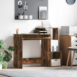 Smoked Oak Computer Desk Smoked oak Engineered wood Standard