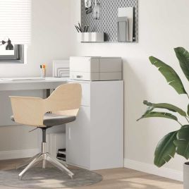 White Storage Cabinet White MDF Compact Storage Storage Cabinet