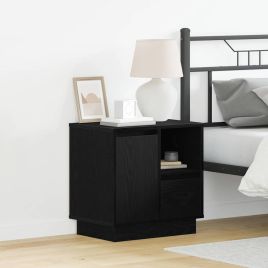 Bedside Cabinets with LED 2 pcs Black Oak 50x34,5x50 cm