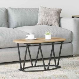 Coffee Table Artisan Oak 80x40x40.5 cm Made of Engineered Wood and Metal