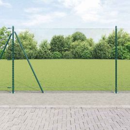 Fencing Set Set of 2 Green Metal, PVC 25 x 1.5 m Durable