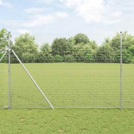 Welded Wire Fence with 13 Posts 1.5x50 m Galvanised Steel