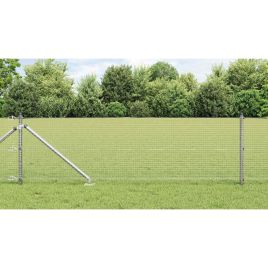 Fence Post Set Set of 2 Galvanised steel 10 x 0.5 m Durable