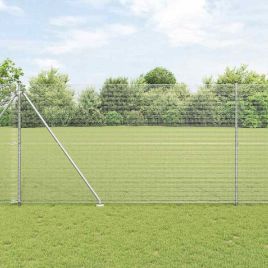 Welded Wire Fence with 7 Spike Posts 1.6x10 m Galvanised Steel