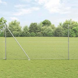Welded Wire Fence with 13 Spike Posts 1.5x50 m Galvanised Steel