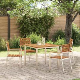 FAIFORD Garden Chair 4 pcs Oil Solid Acacia Wood - Natural