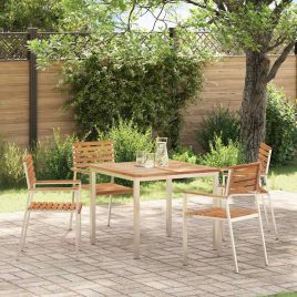 FAIFORD Garden Chair 4 pcs Oil Solid Teak Wood - Natural