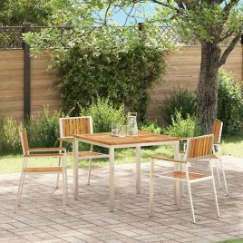 FAIFORD Garden Chair 4 pcs 56x54.5x87 cm Acacia Wooden - Brown
