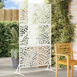 Privacy Screen, White, 100x50x180 cm, Steel
