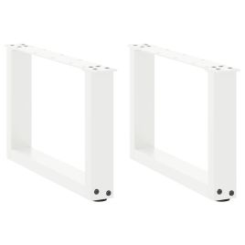 Coffee Table Legs U-Shaped 2 pcs White 50x(30-31) cm Steel