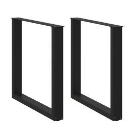 Coffee Table Legs U-Shaped 2 pcs Black 90x(72-73) cm Steel