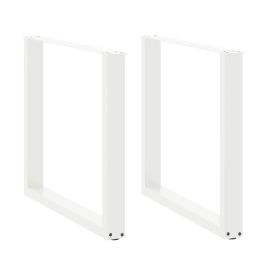 Coffee Table Legs U-Shaped 2 pcs White 90x(72-73) cm Steel