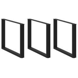 Coffee Table Legs U-Shaped 2 pcs Black 100x(72-73) cm Steel