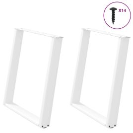Dining Table Legs U-Shaped 2 pcs White 80x(72-73) cm Steel