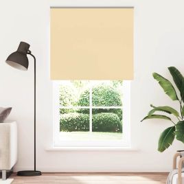 Roller Blind Blackout Beige 135x210 cm Fabric Width 131.6 cm Polyester