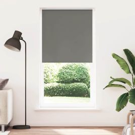 Roller Blind Blackout Grey 100x230 cm Fabric Width 95.7 cm Polyester