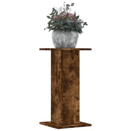 OROAK Plant Stands 2 pcs Smoked 30x30x60 cm Wooden - Oak