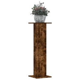 OROAK Plant Stands 2 pcs Smoked 30x30x95 cm Wooden - Oak