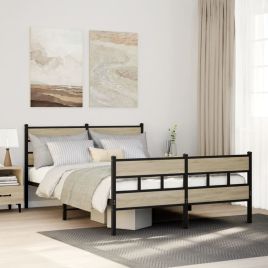 Metal Bedframe Sonoma Oak 150x200cm King Size