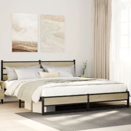 Metal Bedframe Sonoma Oak 193x203cm