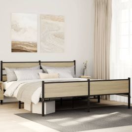 Metal Bedframe Sonoma Oak 183x213cm