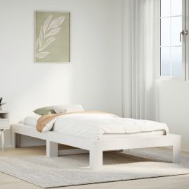 Bedframe White 90x190cm Single Solid Wood Pine