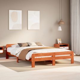 Bedframe Wax Brown 160x200cm Solid Wood Pine