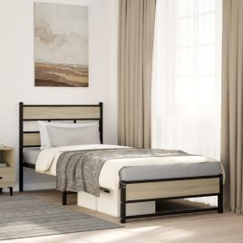 Metal Bedframe Sonoma Oak 100x200cm