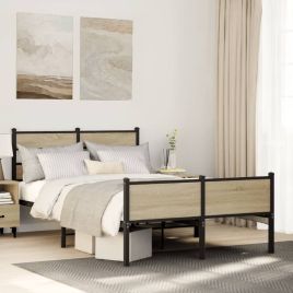 Bedframe Sonoma Oak 120x190cm Small Double Engineered Wood
