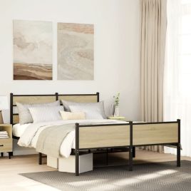 Bedframe Sonoma Oak 140x200cm Engineered Wood