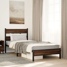 Bedframe Brown Oak 80x200cm Engineered Wood