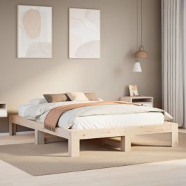 Bedframe 150x200cm King Size Solid Wood Pine