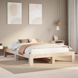 Bedframe 140x190cm Solid Wood Pine