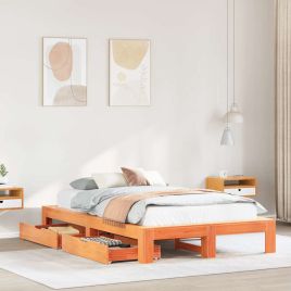 Bedframe Wax Brown 120x200cm Solid Wood Pine