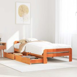 Bedframe Wax Brown 75x190cm Small Single Solid Wood Pine