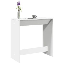 Bar Table White 102x50x103.5 cm Engineered Wood - vid-854427