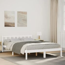 Extra Long Bedframe White 140x220cm Solid Wood Pine