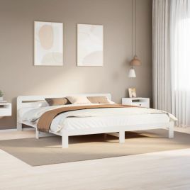 Bedframe White 180x200cm Super King Solid Wood Pine