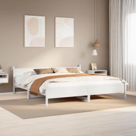 Bedframe White 180x200cm Super King Solid Wood Pine