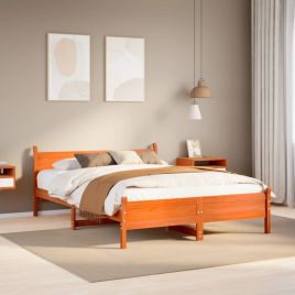Bedframe Wax Brown 120x190cm Small Double Solid Wood Pine