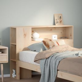 Headboard with Storage 75 cm Solid Wood Pine