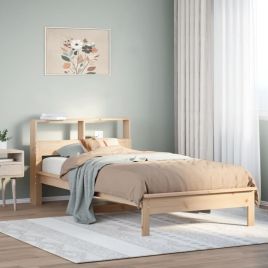 Bookcase Bed 90x200cm Solid Wood Pine
