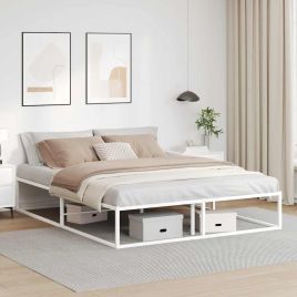 Bedframe White 160x200cm Metal