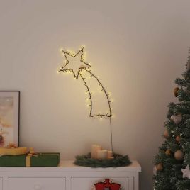 HIVLEN Christmas Lights Shooting Star Silhouette 80 LEDs Warm White