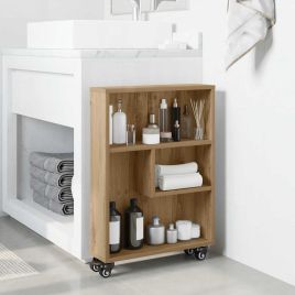Narrow Storage Trolley Artisian Oak 48x13x68 cm Engineered Wood